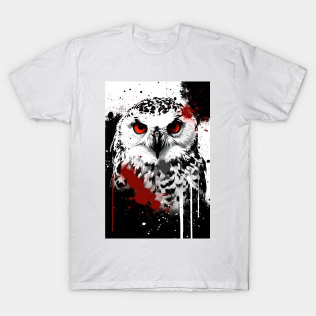 Snowy Owl Ink Painting T-Shirt by TortillaChief